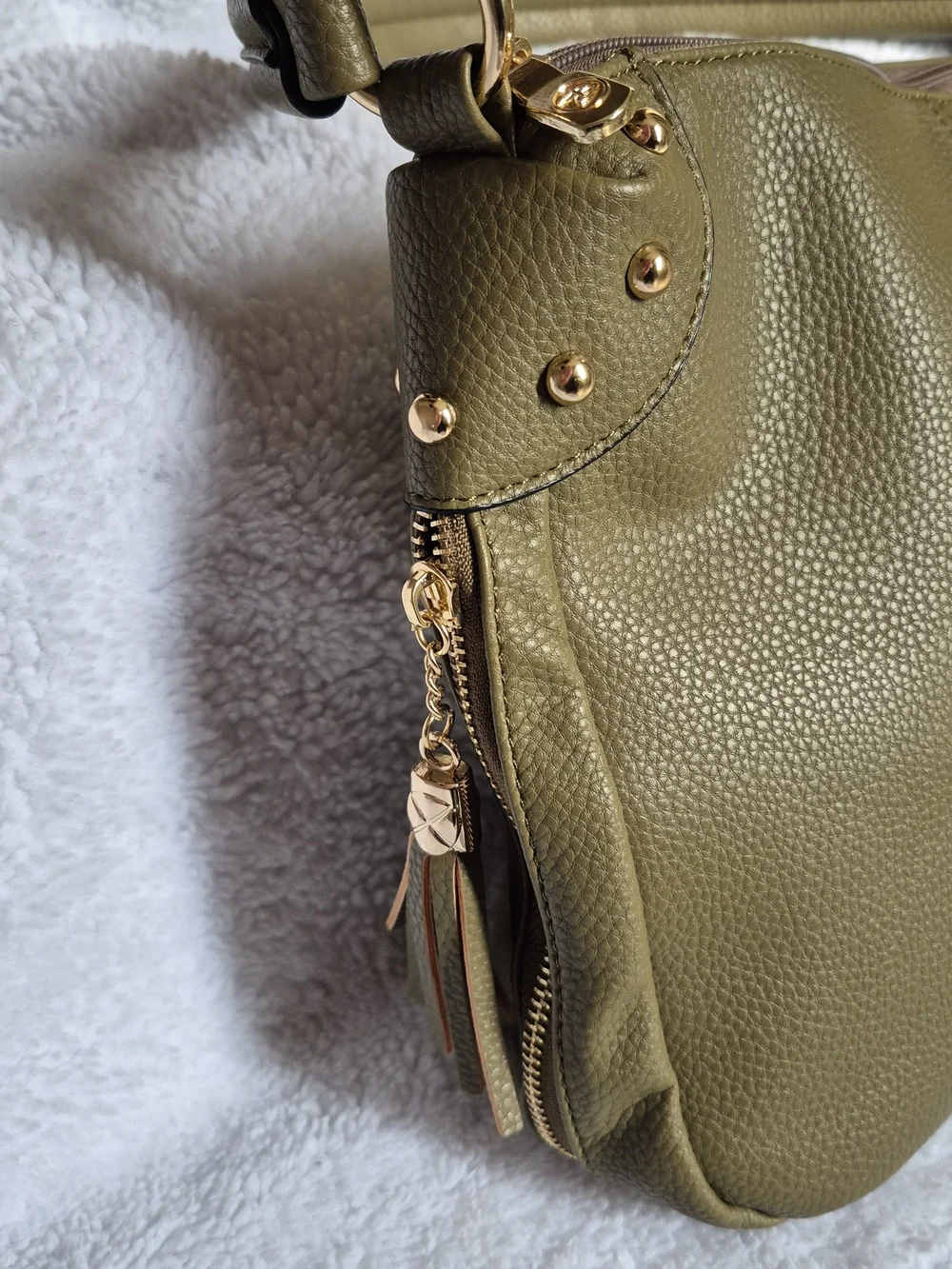 Olive Green Women's Shoulder Bag - Picture 5 of 10